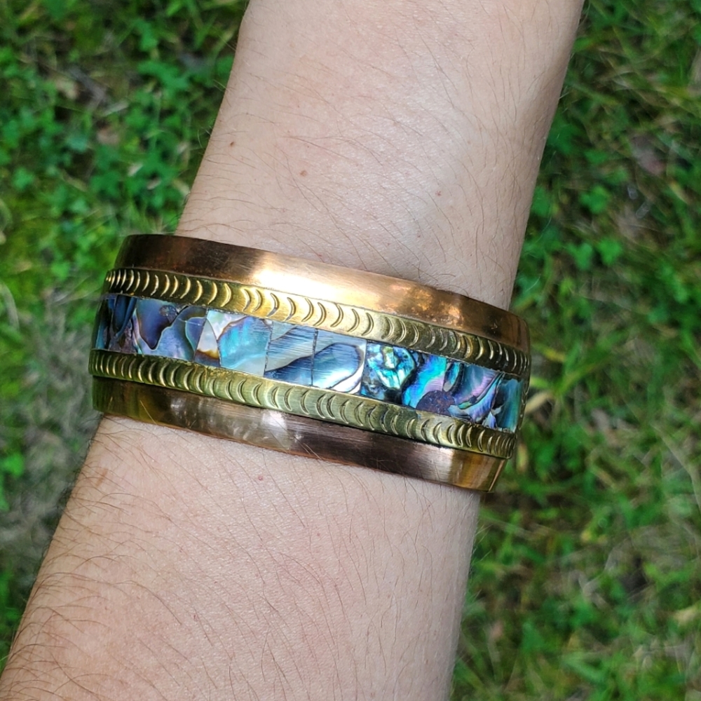 *RARE* Vintage Celia Harms Brass Wrist Cuff - Picture 7 of 15